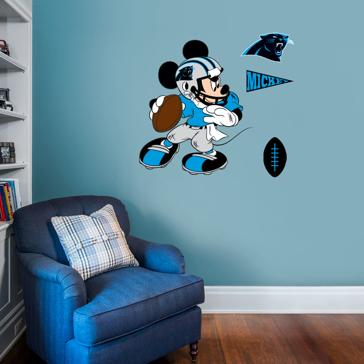 Official mickey Mouse playing rugby Carolina Panthers shirt