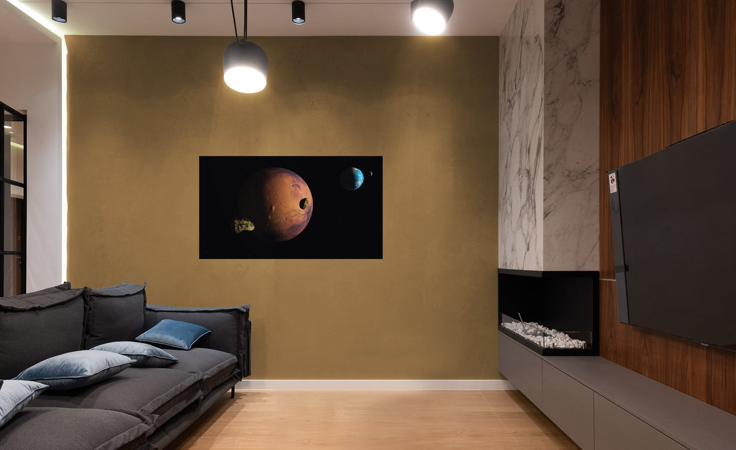 Planets:  Close-Up Mural        -   Removable     Adhesive Decal
