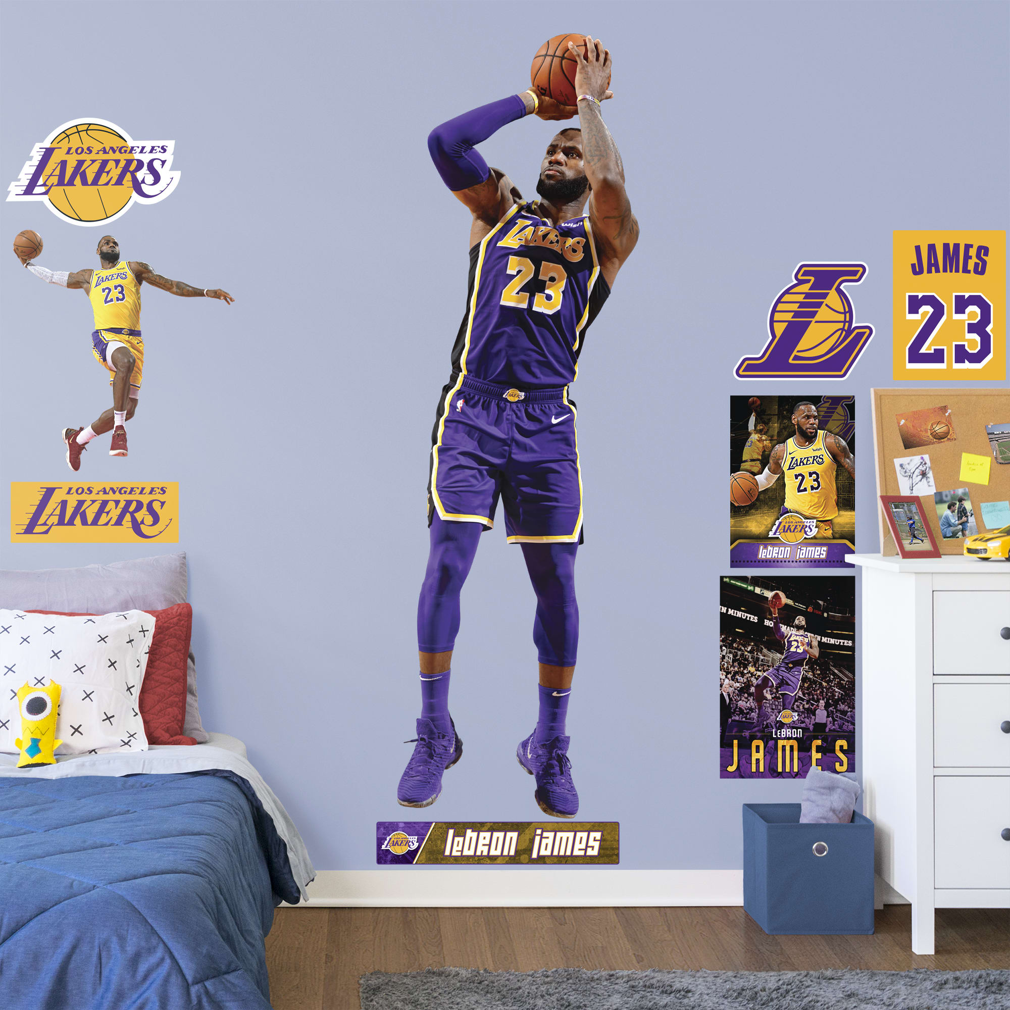 Fathead LeBron James Los Angeles Lakers 11-Pack Life-Size Removable Wall Decal