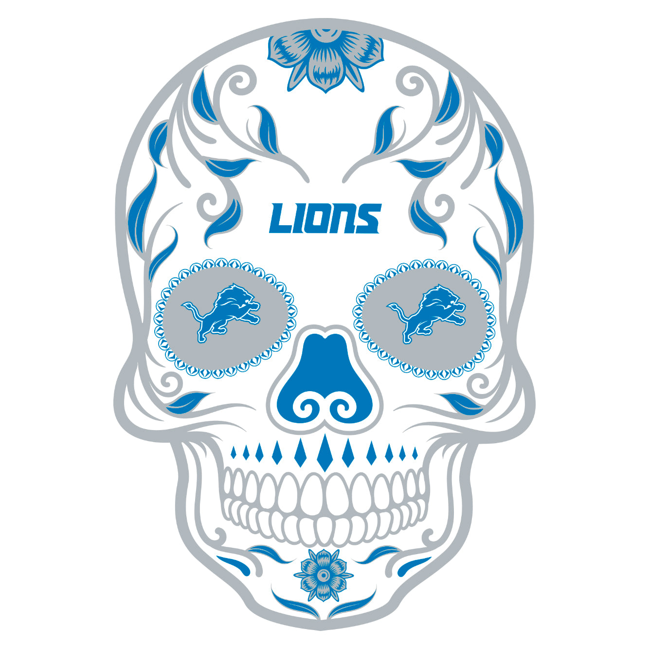 Detroit Lions: 2022 Skull Outdoor Logo - Officially Licensed NFL Outdo