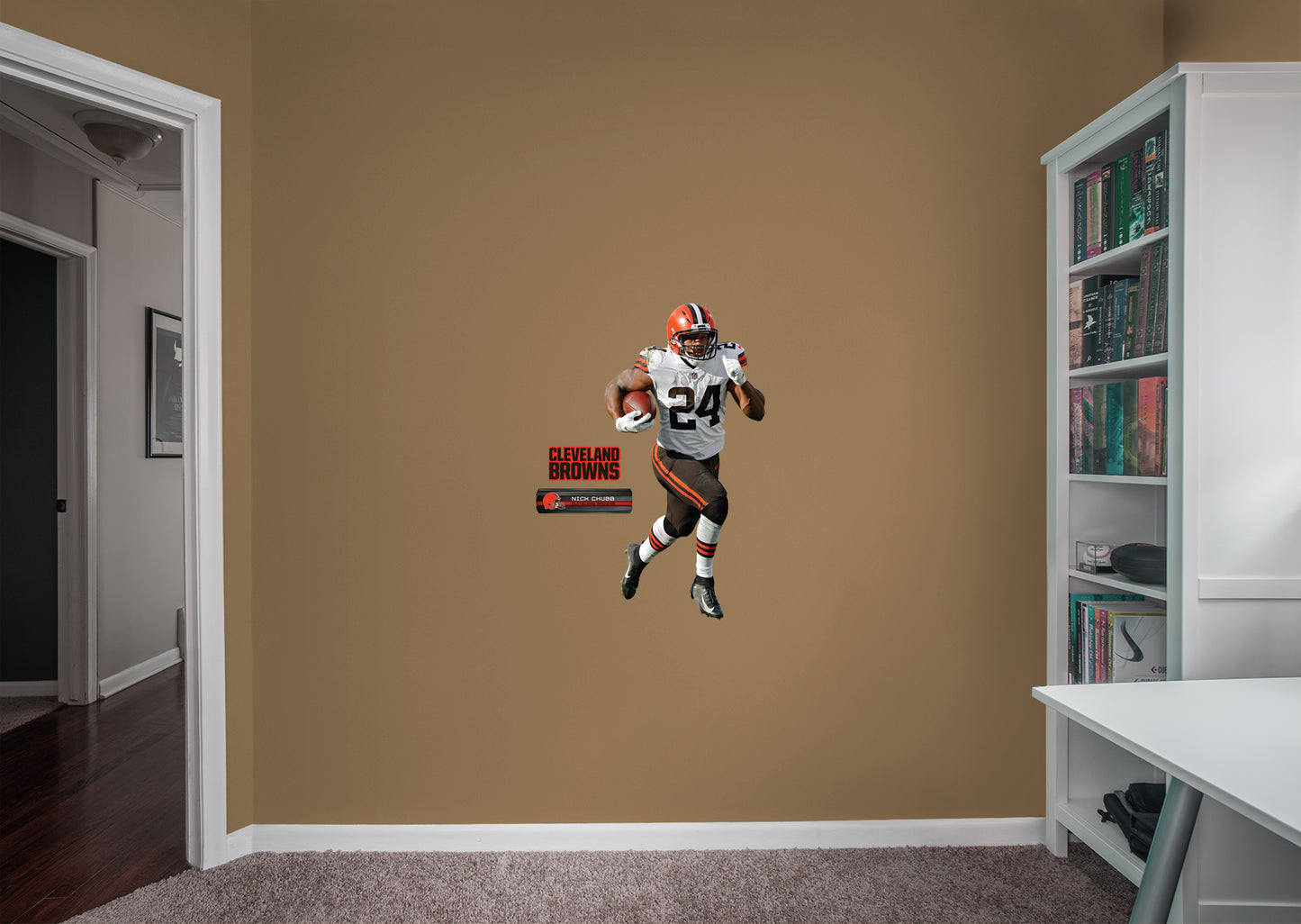Cleveland Browns: Nick Chubb         - Officially Licensed NFL Removable Wall   Adhesive Decal