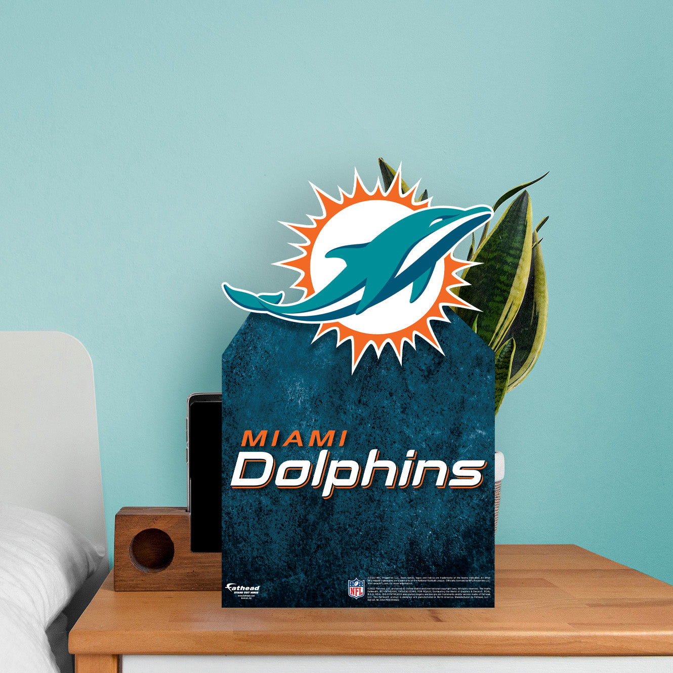 Miami Dolphins Logo with Text, High Quality Vinyl Stickers