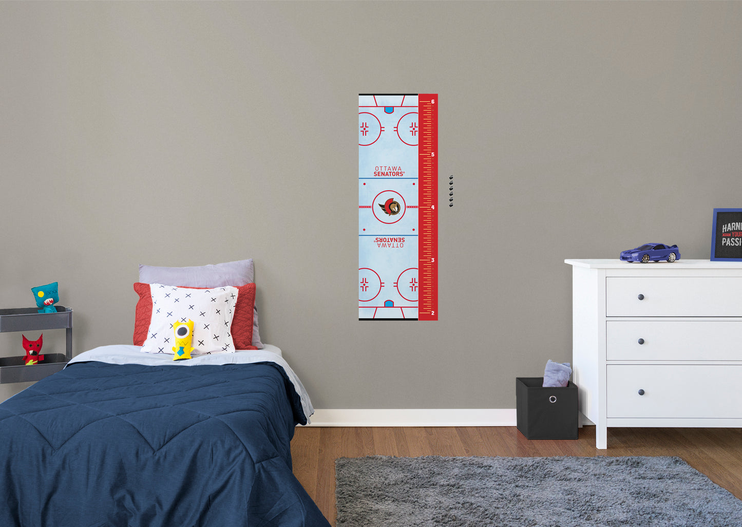 Ottawa Senators  Rink Growth Chart  - Officially Licensed NHL Removable Wall Decal