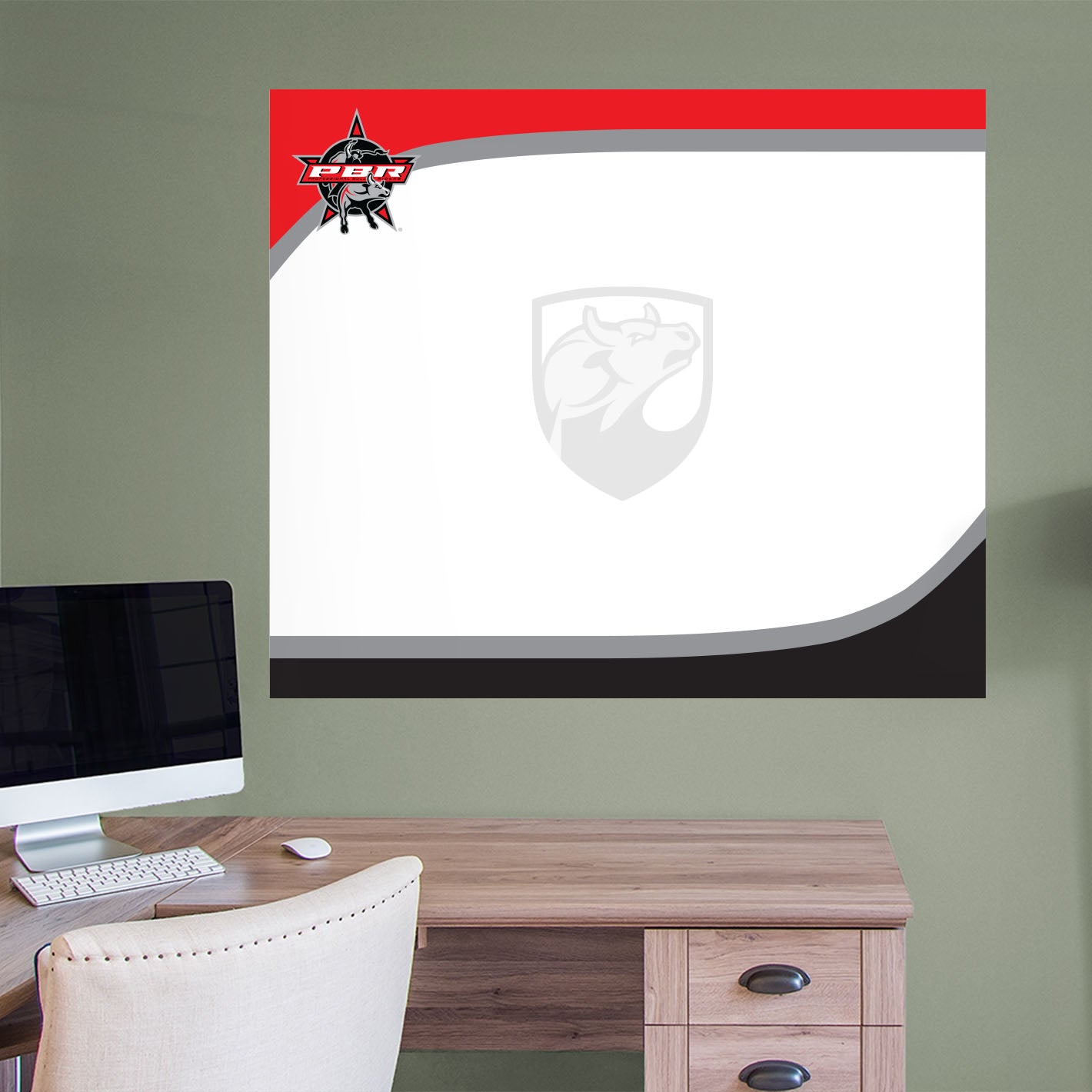 PBR:  Imposing Dry Erase        - Officially Licensed Pro Bull Riding Removable     Adhesive Decal