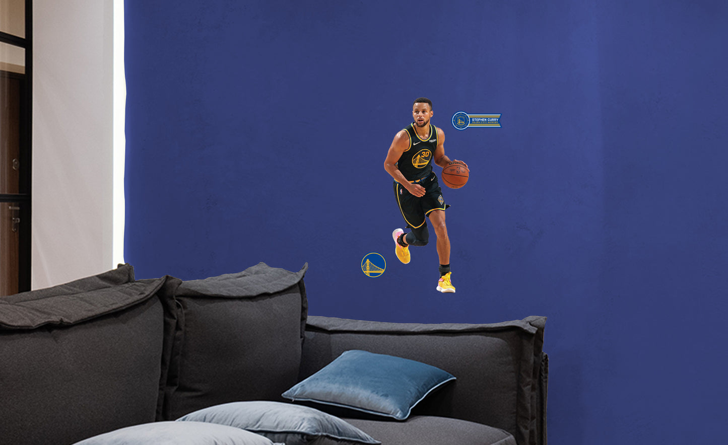 Golden State Warriors: Stephen Curry Black Jersey - Officially Licensed NBA Removable Adhesive Decal