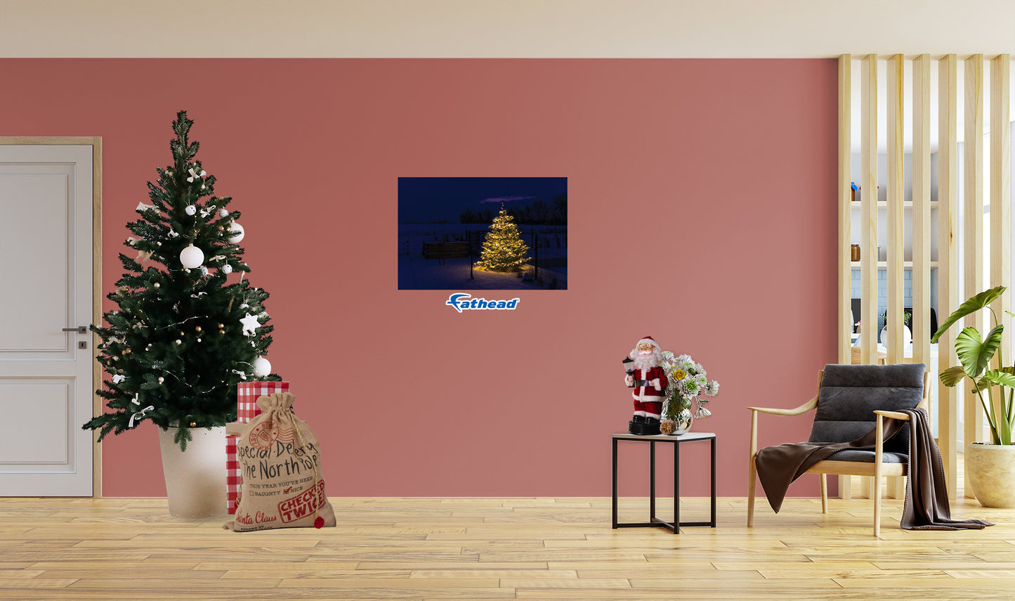 Christmas:  Lonely Tree Poster        -   Removable     Adhesive Decal