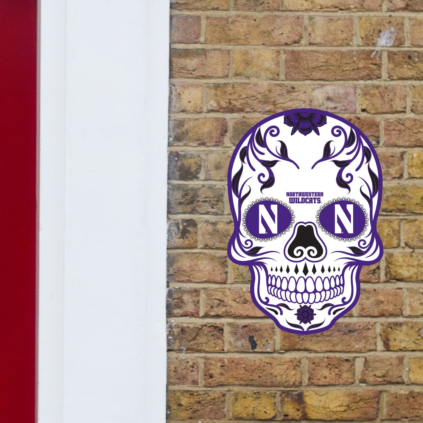 Northwestern Wildcats:   Outdoor Skull        - Officially Licensed NCAA    Outdoor Graphic