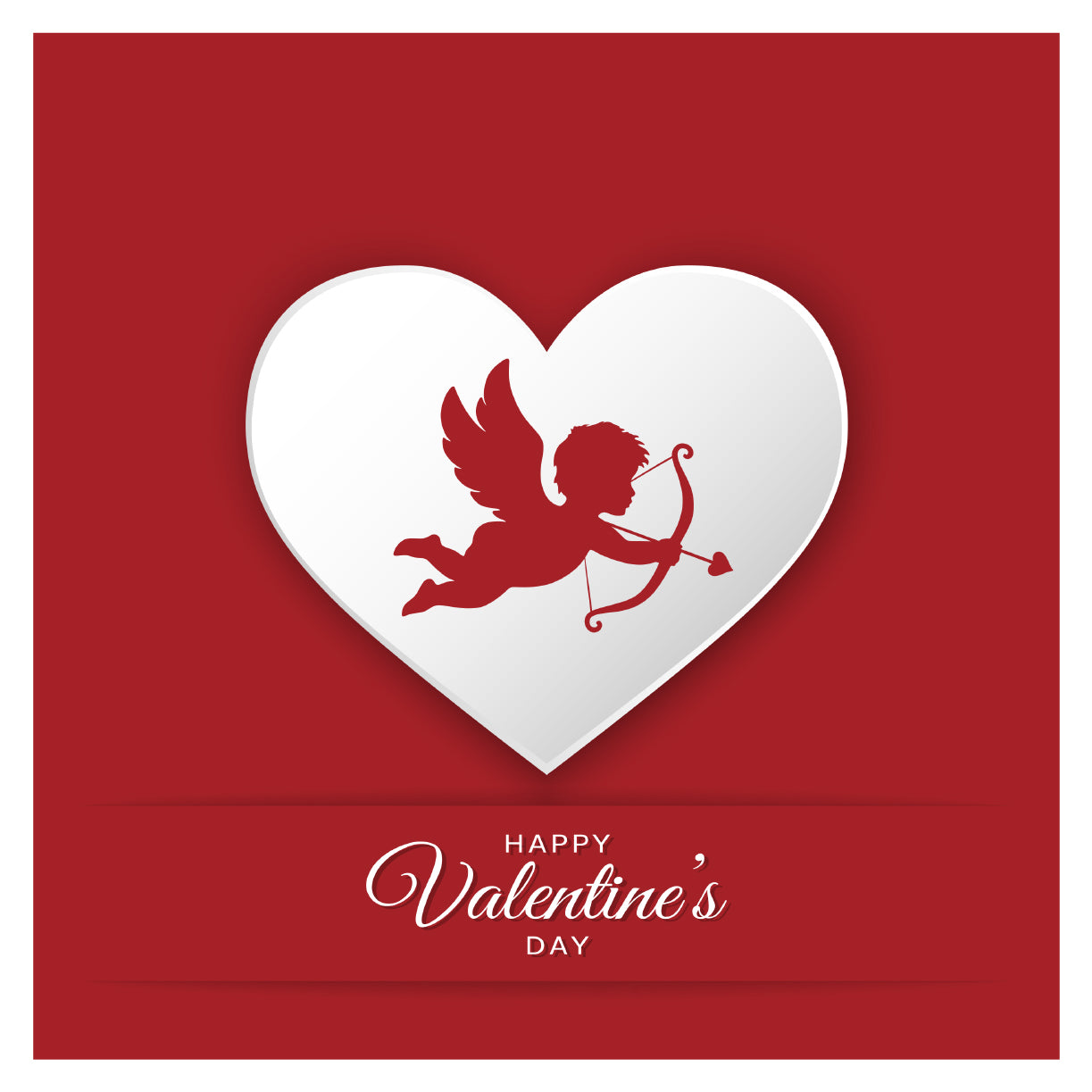 Valentine's Day: Red Cupid Mural - Removable Adhesive Wall Decal Giant 39W x 39H