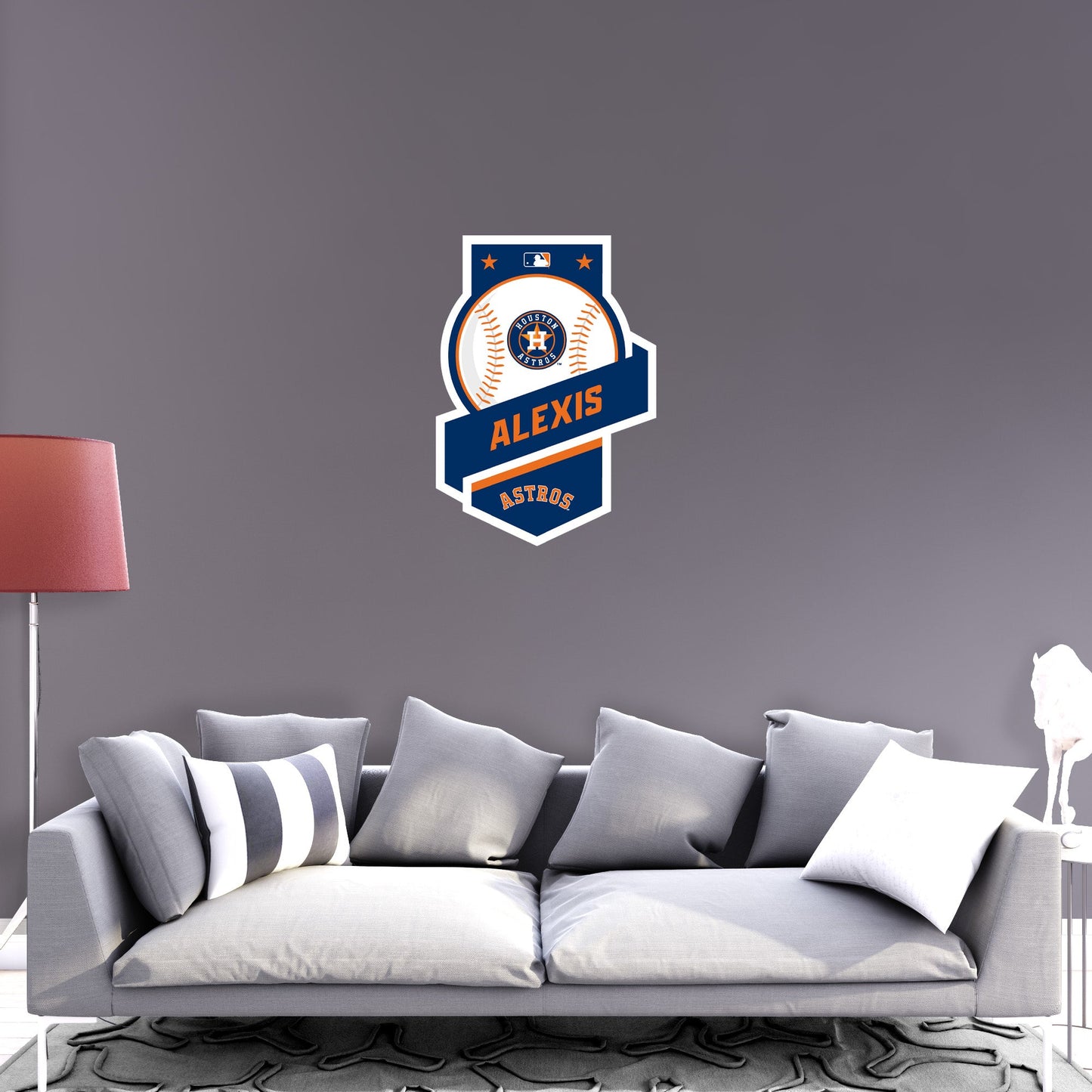 Houston Astros:   Banner Personalized Name        - Officially Licensed MLB Removable     Adhesive Decal