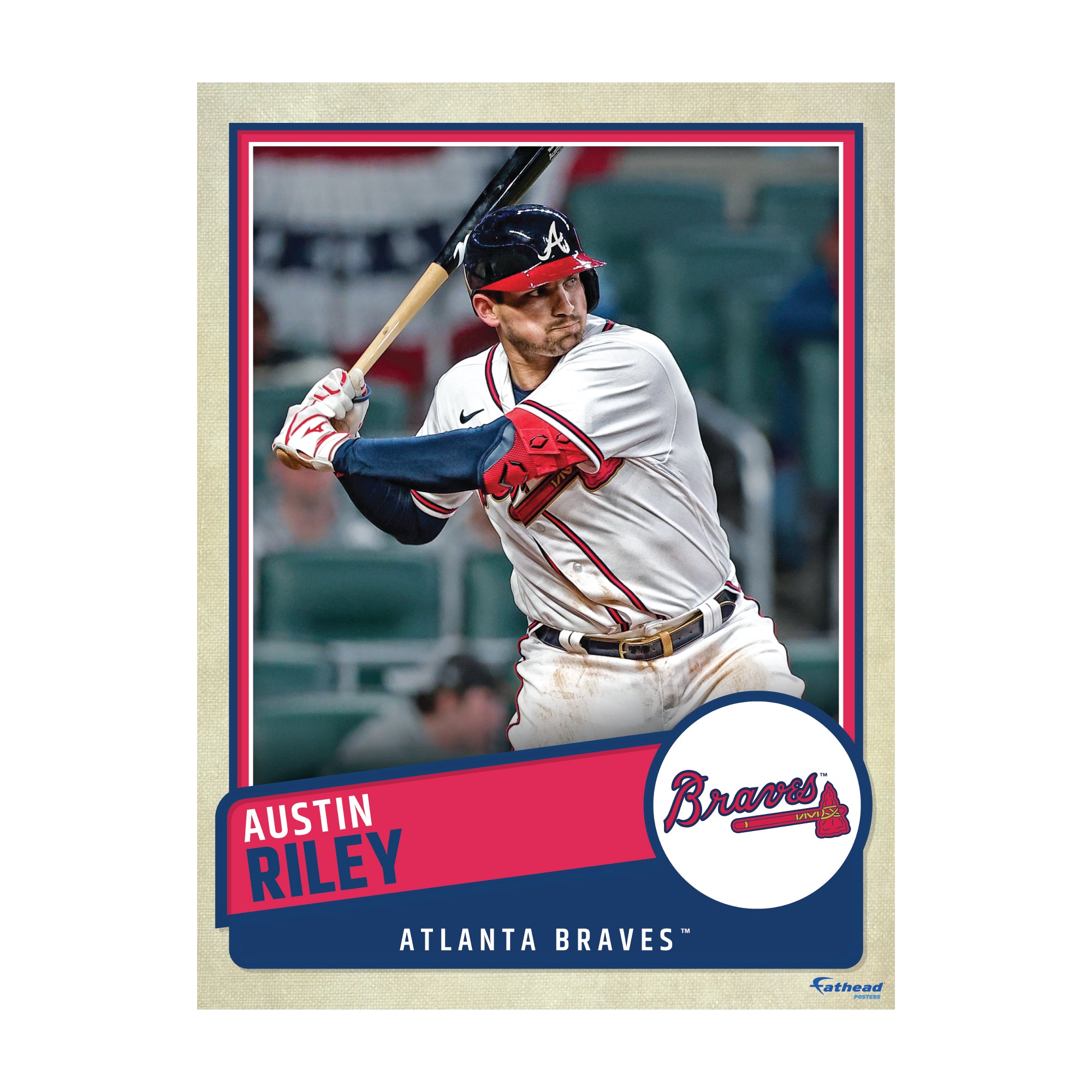 Austin Riley Baseball Player Illustration Card / Atlanta 
