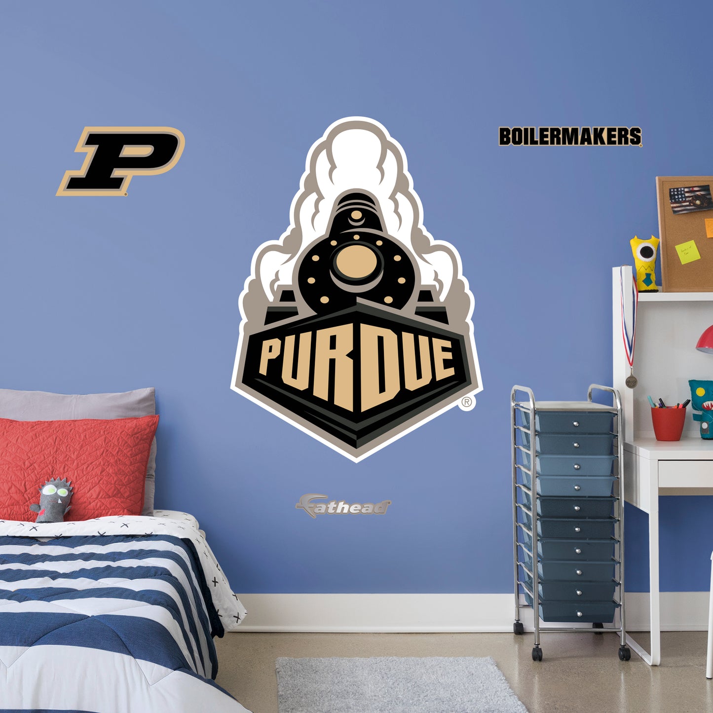 Purdue Boilermakers  Train RealBig Logo  - Officially Licensed NCAA Removable Wall Decal