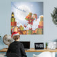 Seasons Decor: Winter Elf with Presents Mural        -   Removable     Adhesive Decal