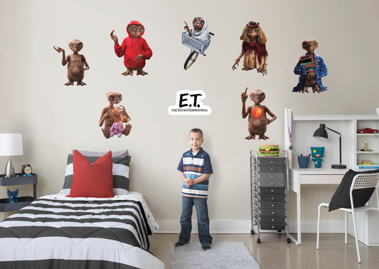 E.T.: ET Poses Collection        - Officially Licensed NBC Universal Removable Wall   Adhesive Decal