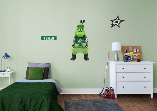 Dallas Stars: Victor E. Green  Mascot        - Officially Licensed NHL Removable Wall   Adhesive Decal