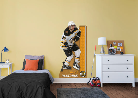 Boston Bruins: David Pastrnak  Growth Chart        - Officially Licensed NHL Removable Wall   Adhesive Decal