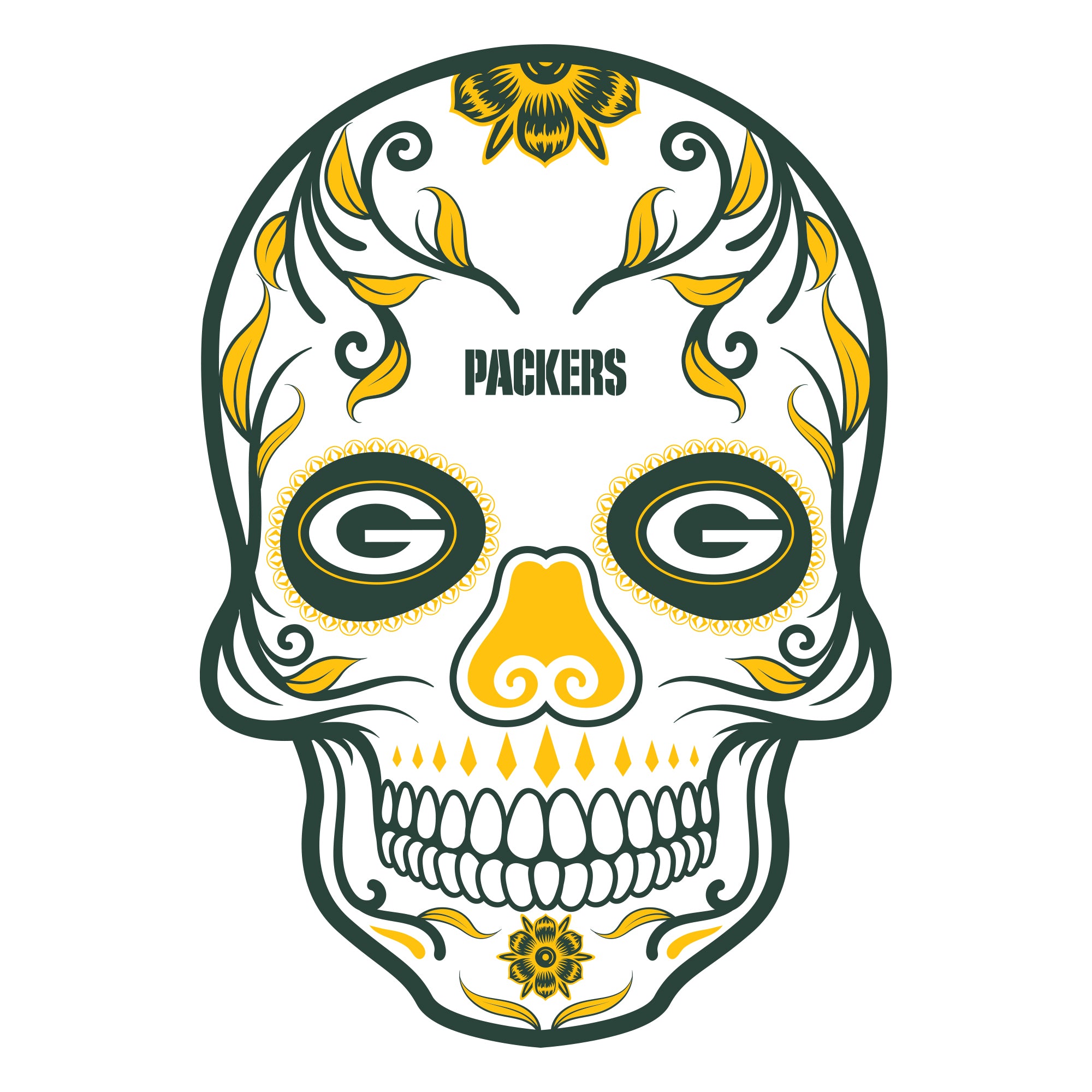 Green Bay Packers Nfl Football The Champion Skull Strong Design