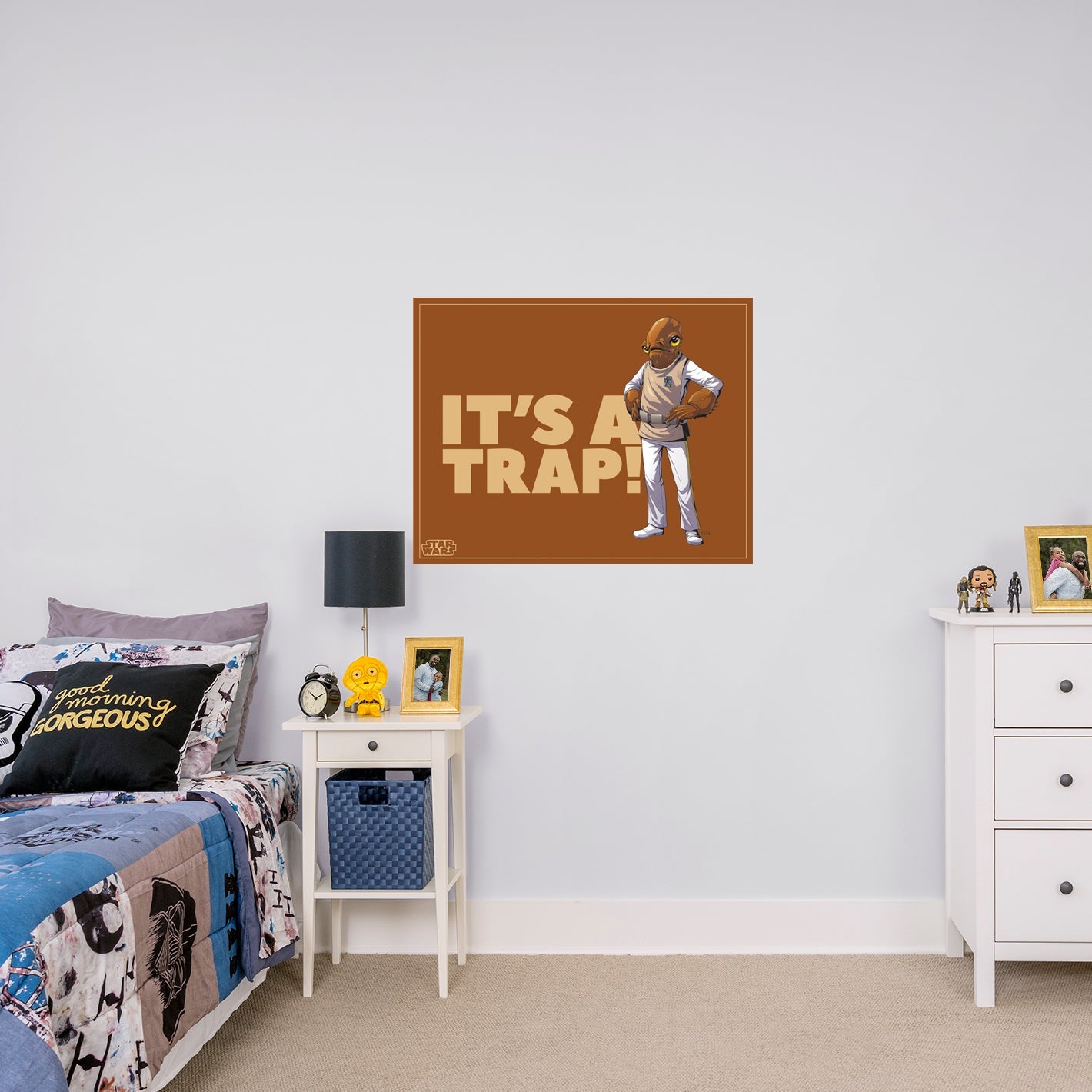 Admiral Ackbar It's a Trap! Quote Poster - Officially Licensed Star Wars Removable Adhesive Decal