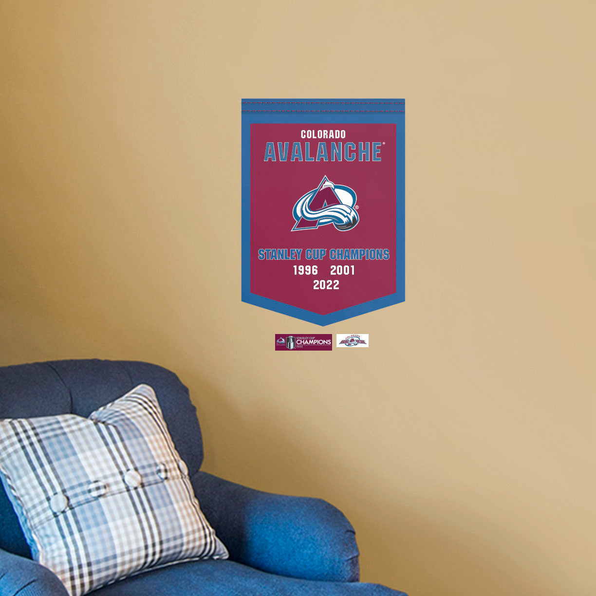 Colorado Avalanche: 2022 Stanley Cup Champions Banner - Officially Licensed NHL Removable Adhesive Decal