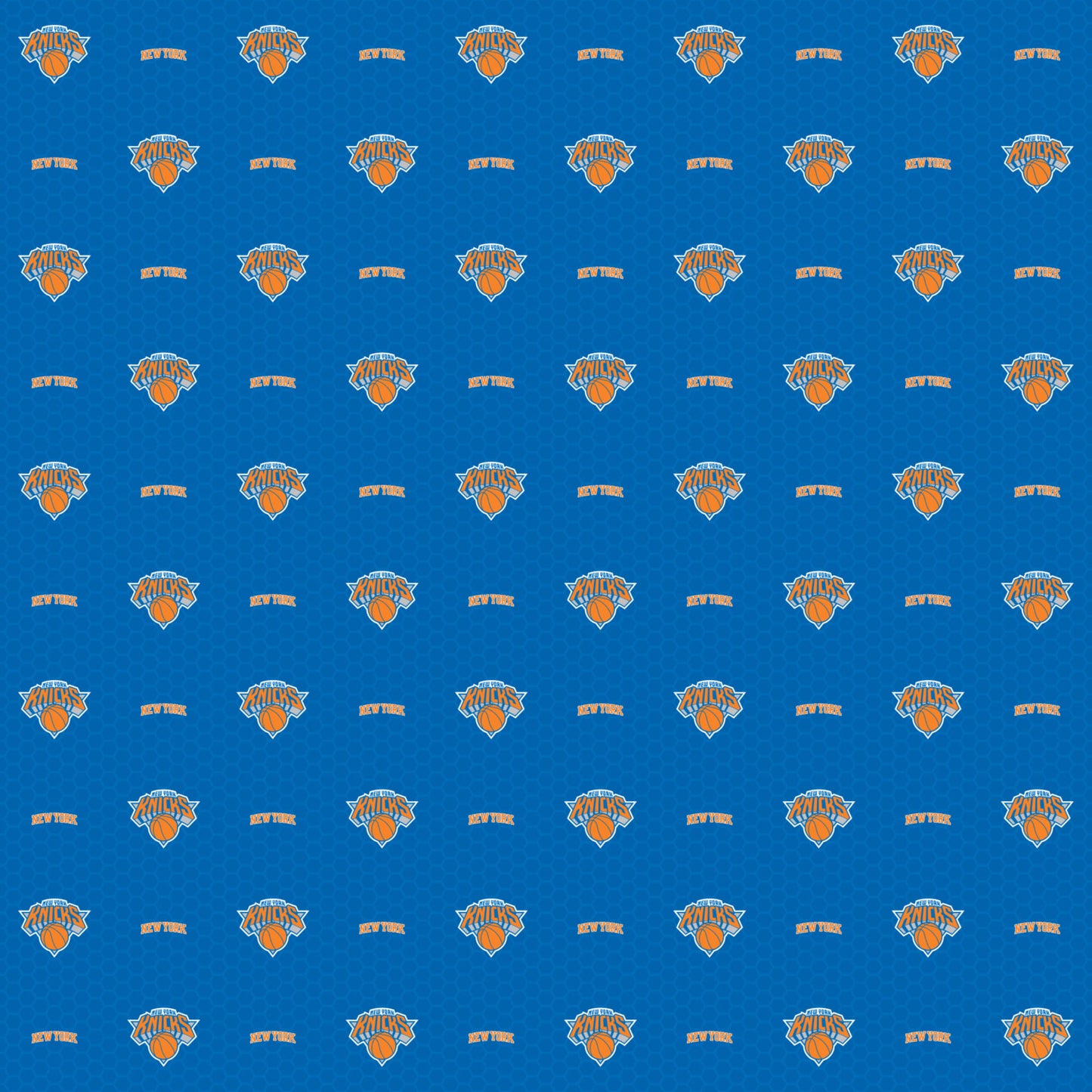 New York Knicks (Blue): Logo Pattern - Officially Licensed NBA Peel & Stick Wallpaper
