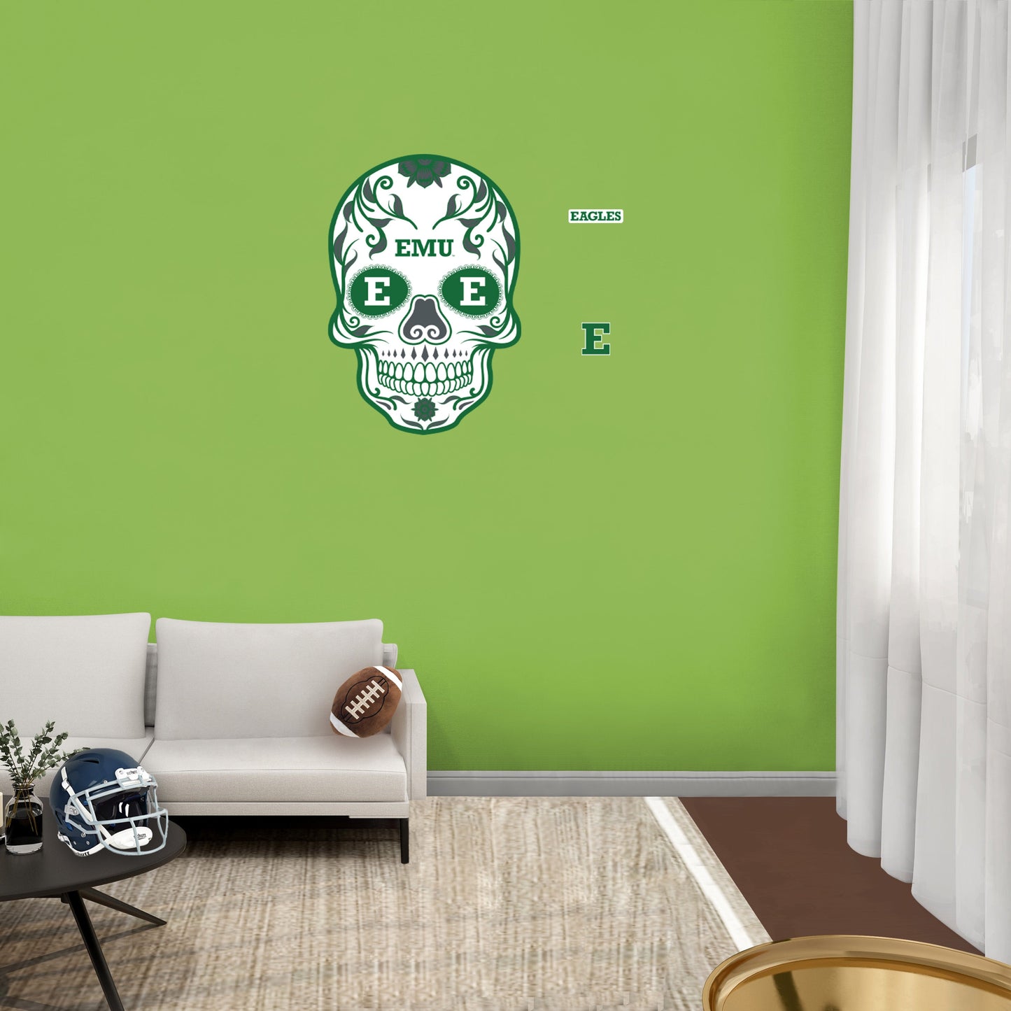 Eastern Michigan Eagles: Skull - Officially Licensed NCAA Removable Adhesive Decal