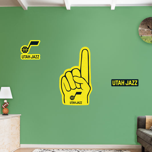 Utah Jazz:   Foam Finger        - Officially Licensed NBA Removable     Adhesive Decal