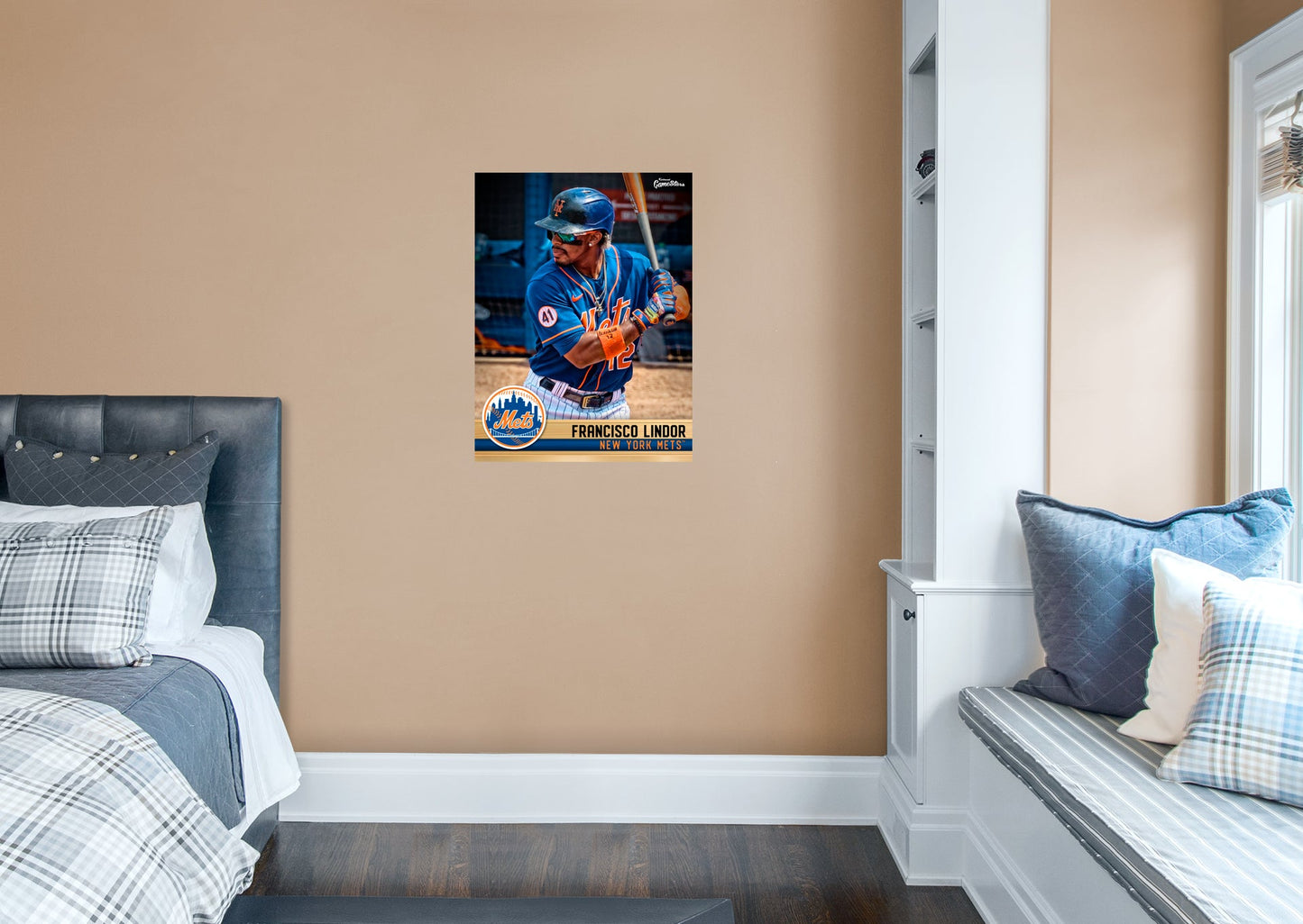 New York Mets: Francisco Lindor  GameStar        - Officially Licensed MLB Removable Wall   Adhesive Decal