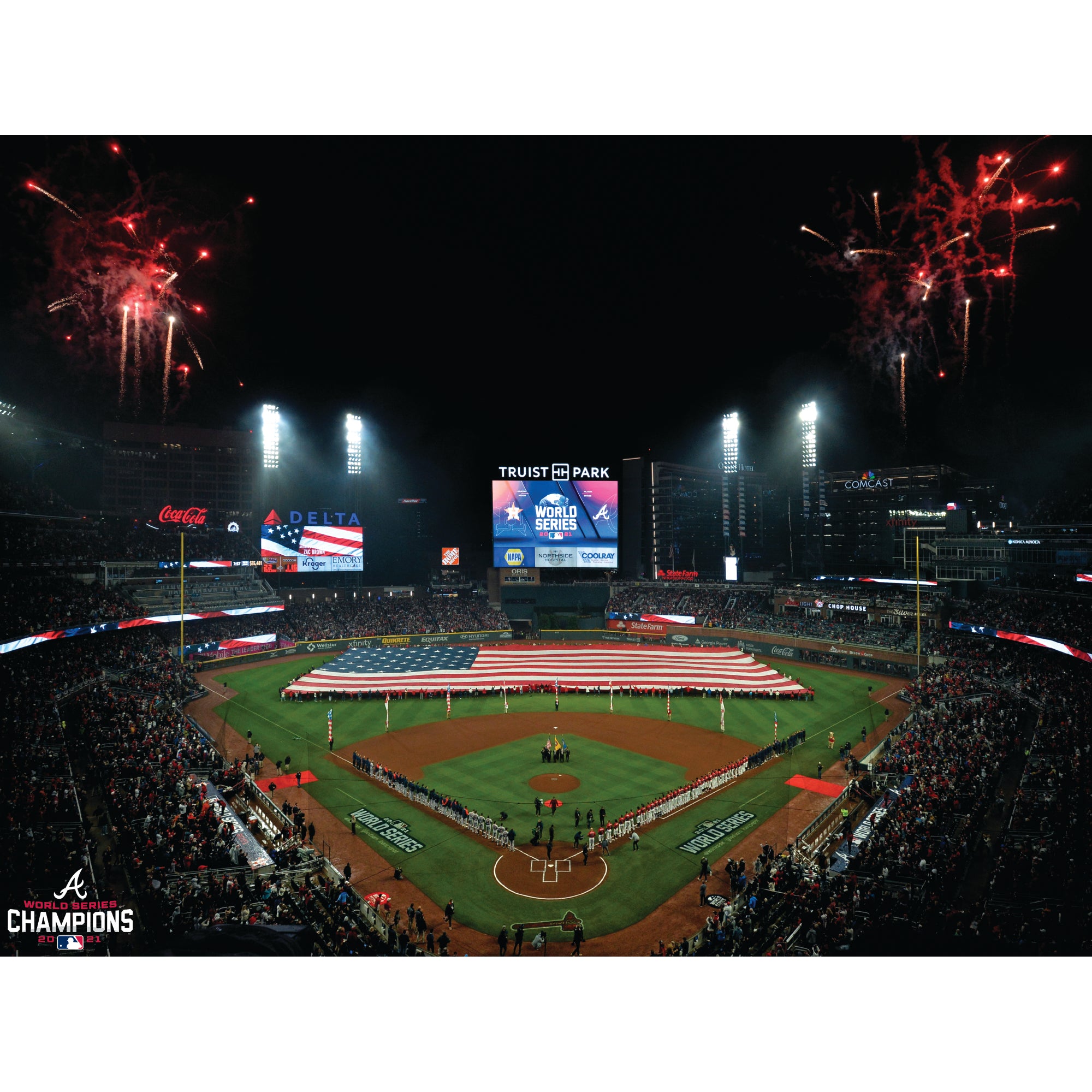 Atlanta Braves 2021 World Series Panoramic Picture - Truist Park MLB Fan  Cave Decor
