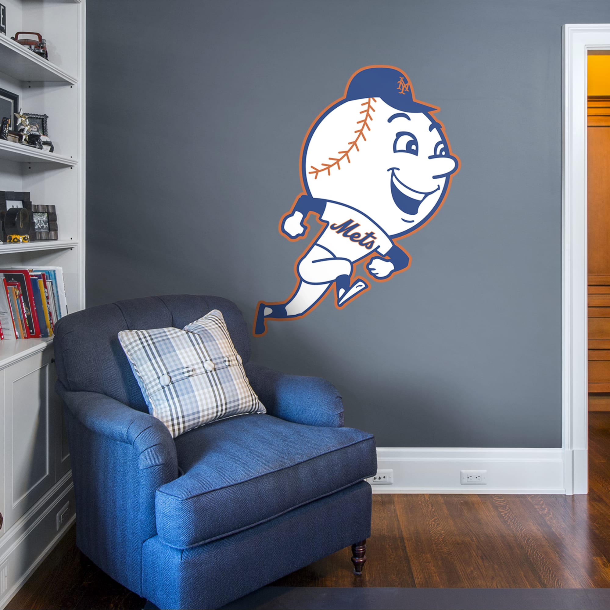 Play Ball! Mets Baseball Mascot Mr Met - New York Mets - Sticker