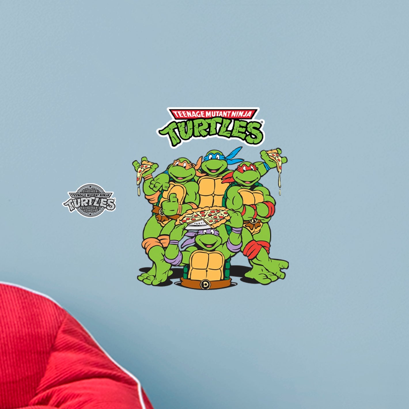Teenage Mutant Ninja Turtles: Pizza Group Die-Cut Icon - Officially Licensed Nickelodeon Removable Adhesive Decal