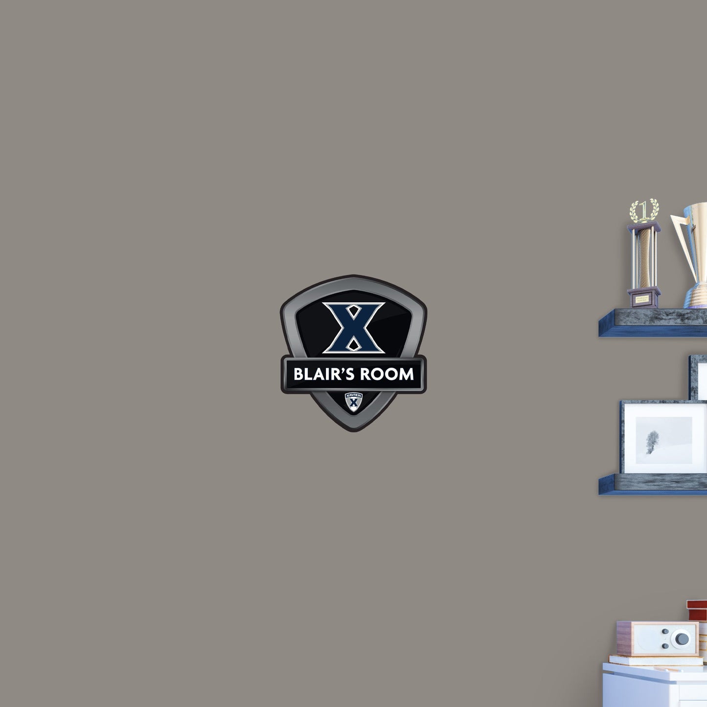 Xavier Musketeers:   Badge Personalized Name        - Officially Licensed NCAA Removable     Adhesive Decal