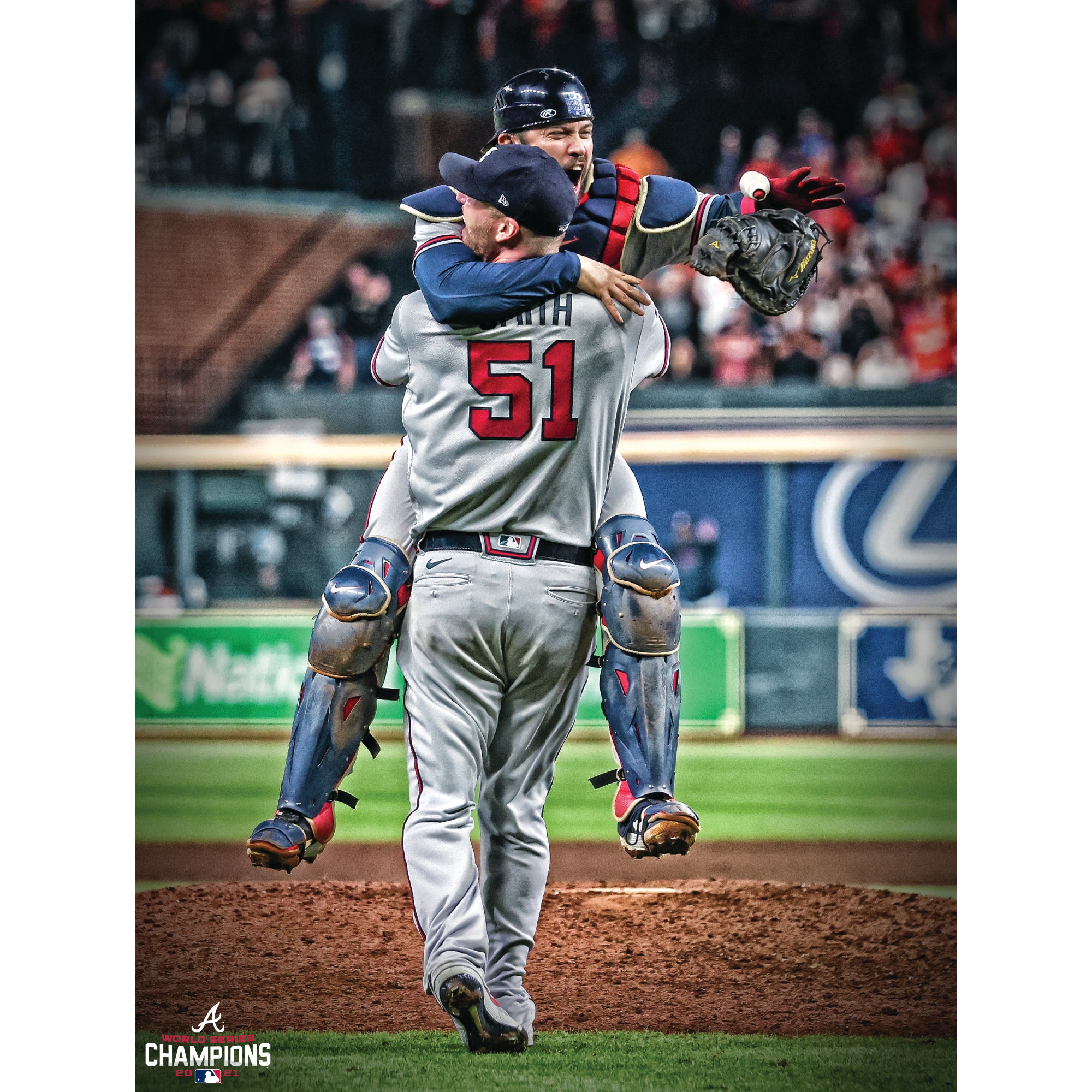 Atlanta Braves: Will Smith and Travis d'Arnaud 2021 World Series Celebration Poster - MLB Removable Adhesive Wall Decal Large