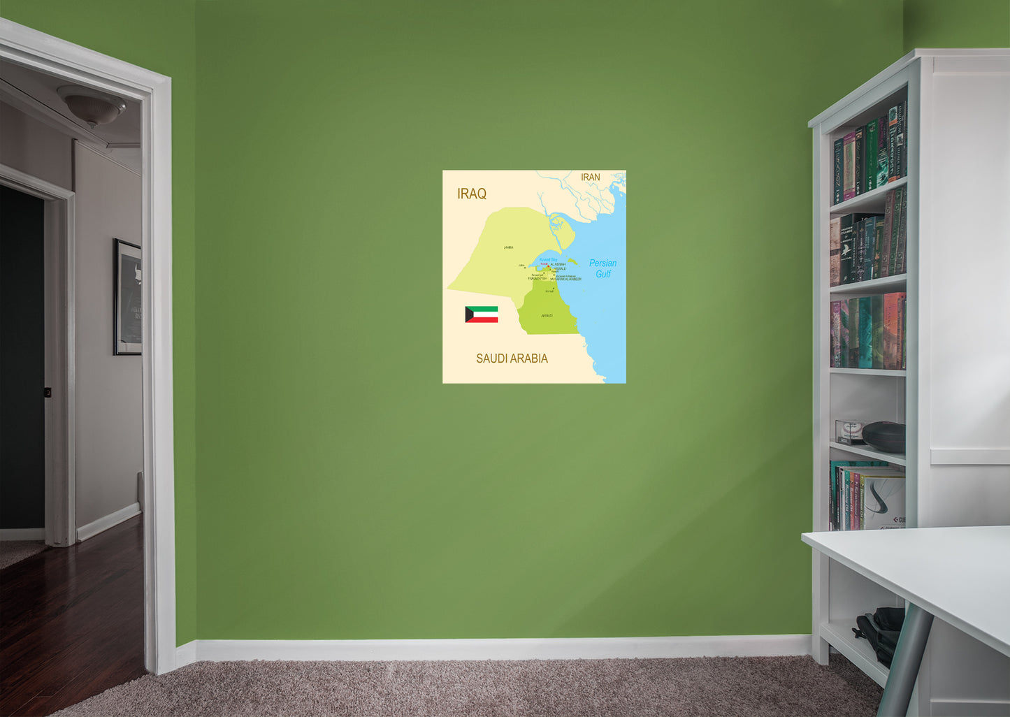 Maps of Asia: Kuwait Mural        -   Removable Wall   Adhesive Decal