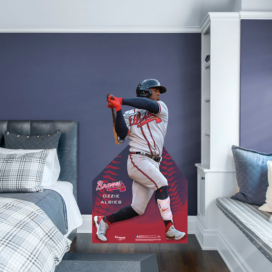 Atlanta Braves: Ozzie Albies Life-Size Foam Core Cutout - Officially Licensed MLB Stand Out
