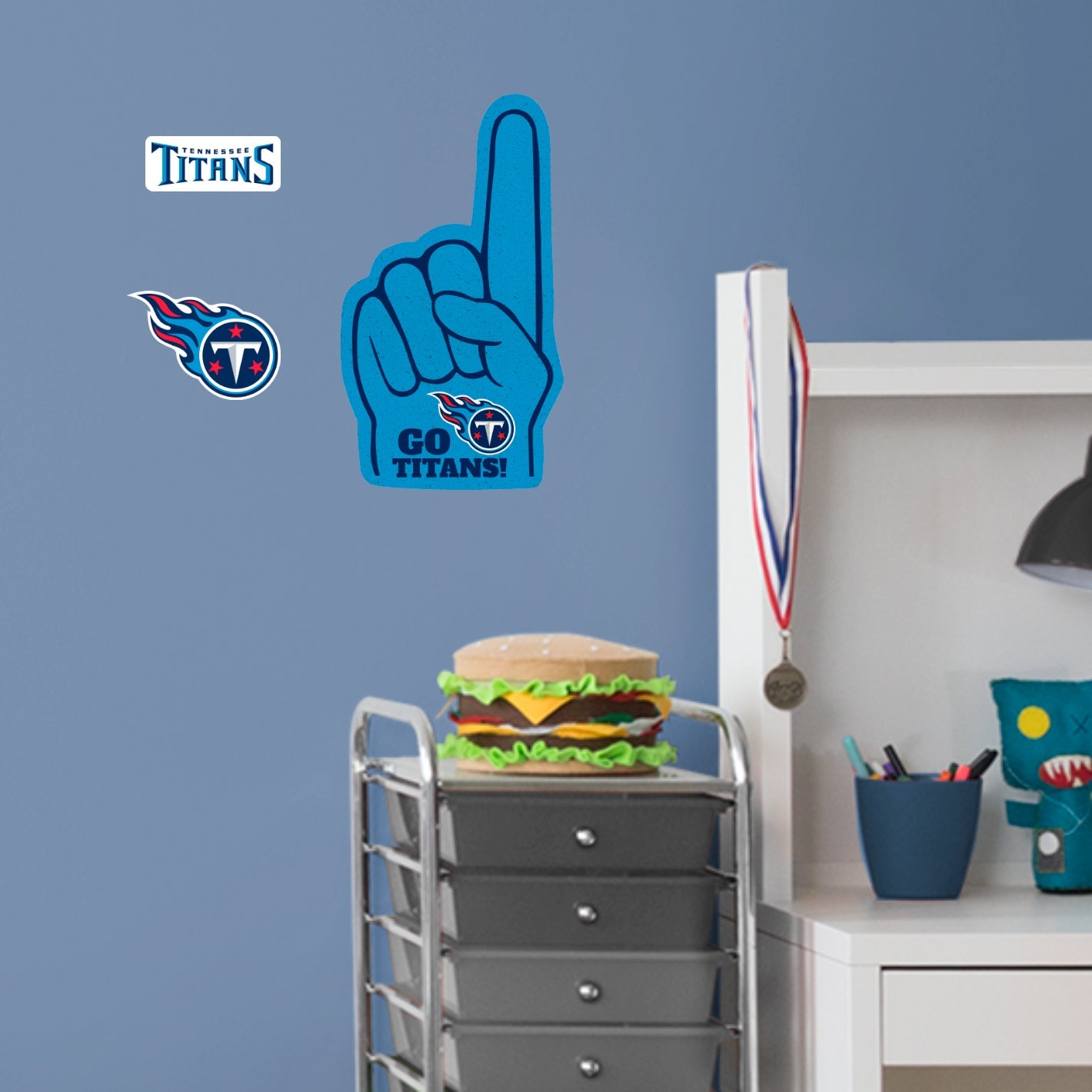 Tennessee Titans: Foam Finger - Officially Licensed NFL Removable Adhesive Decal