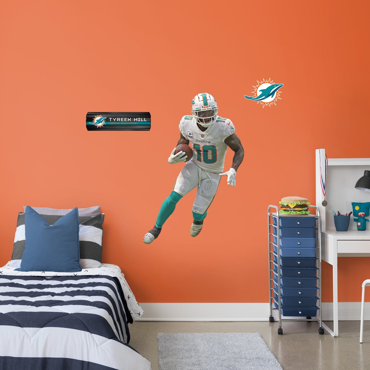 Miami Dolphins: Tyreek Hill White Jersey - Officially Licensed NFL Removable Adhesive Decal