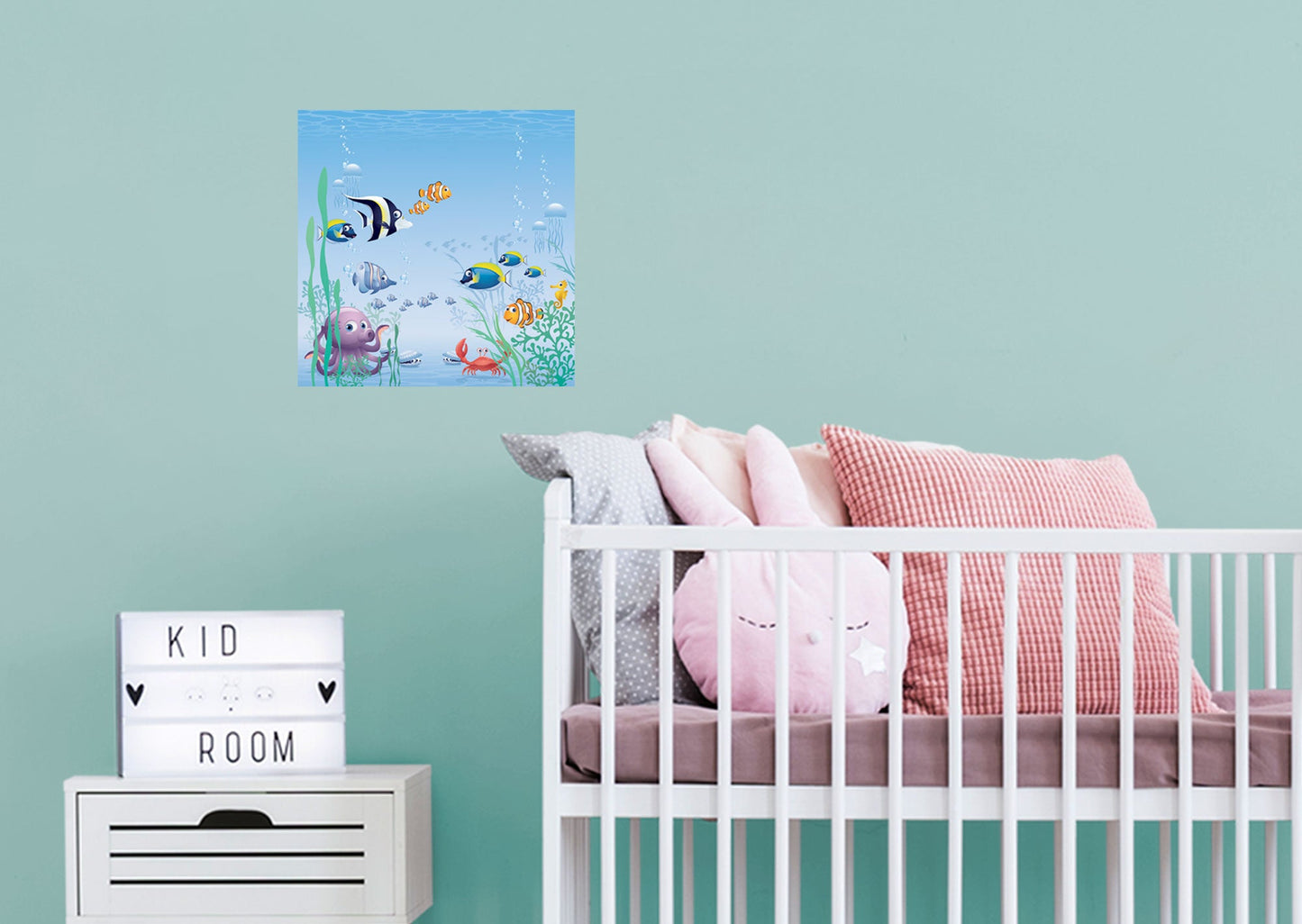 Nursery:  Aquatic Family Mural        -   Removable Wall   Adhesive Decal