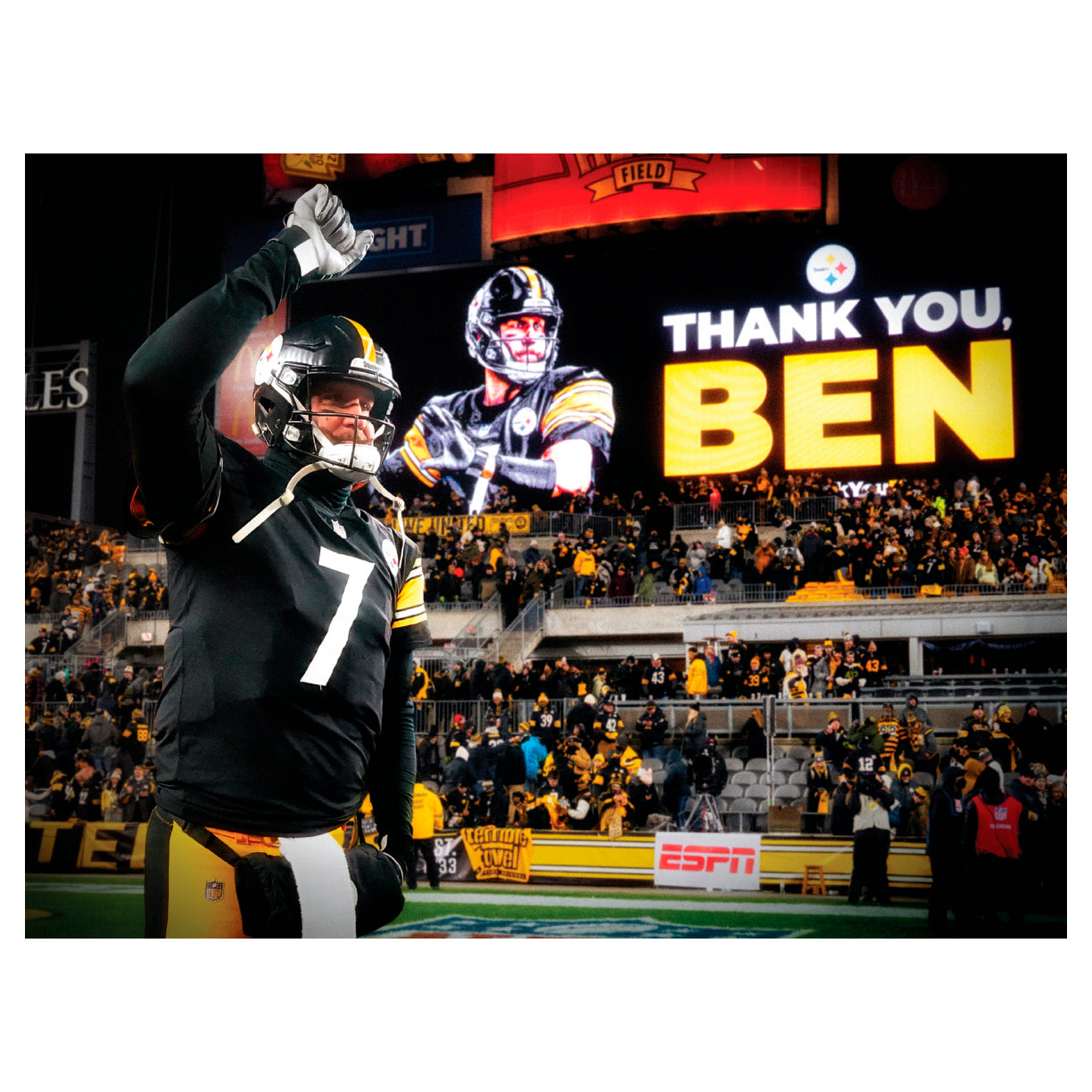 Pittsburgh Steelers: Ben Roethlisberger 2022 Last Home Game Poster - NFL Removable Adhesive Wall Decal Giant 48'W x 36'H