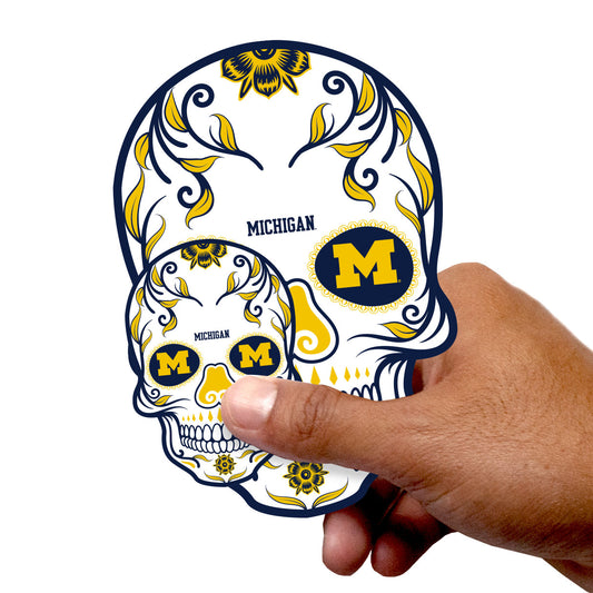 Michigan Wolverines:   Skull Minis        - Officially Licensed NCAA Removable     Adhesive Decal