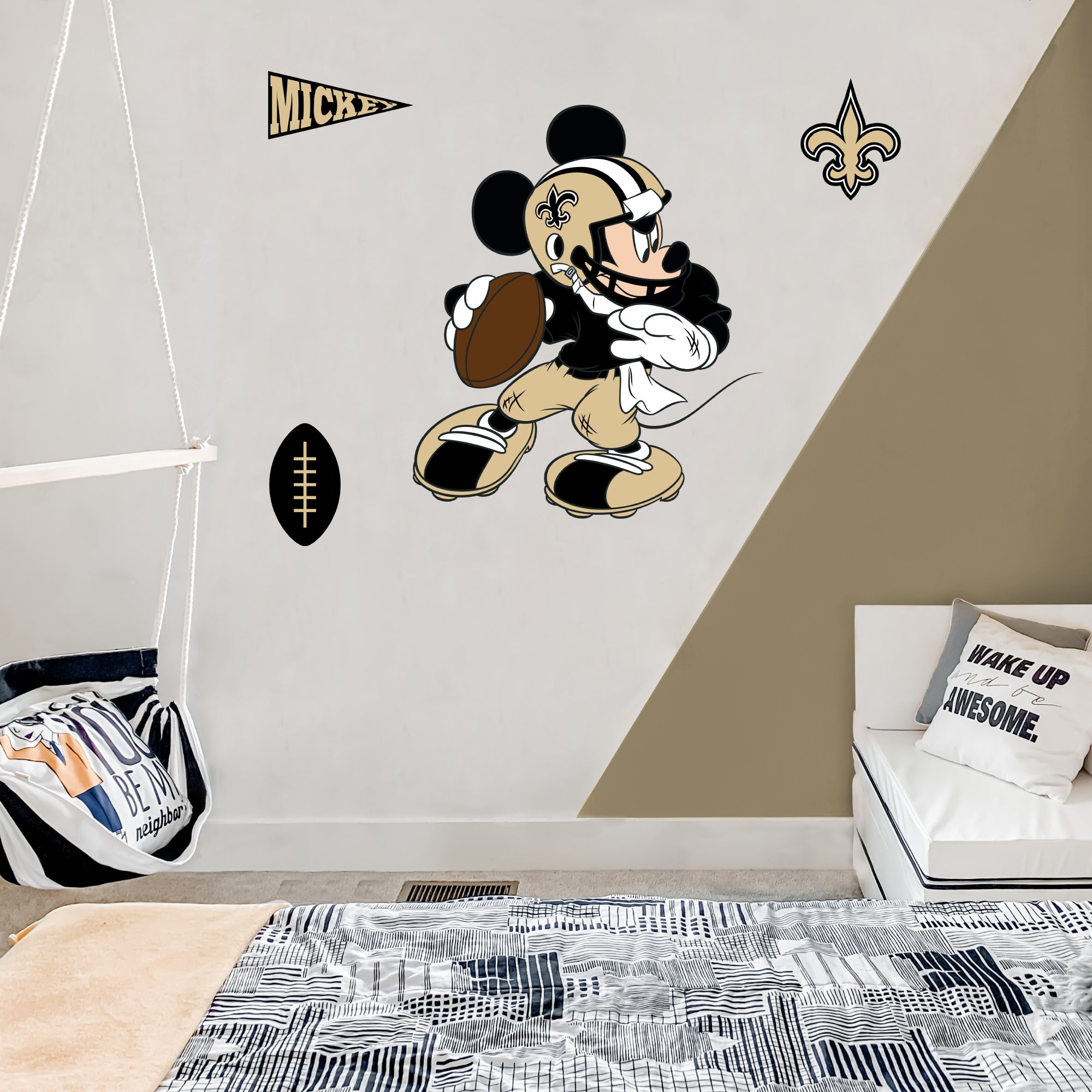 Mickey Football, New Orleans Saints Mickey, New Orleans Saints Svg