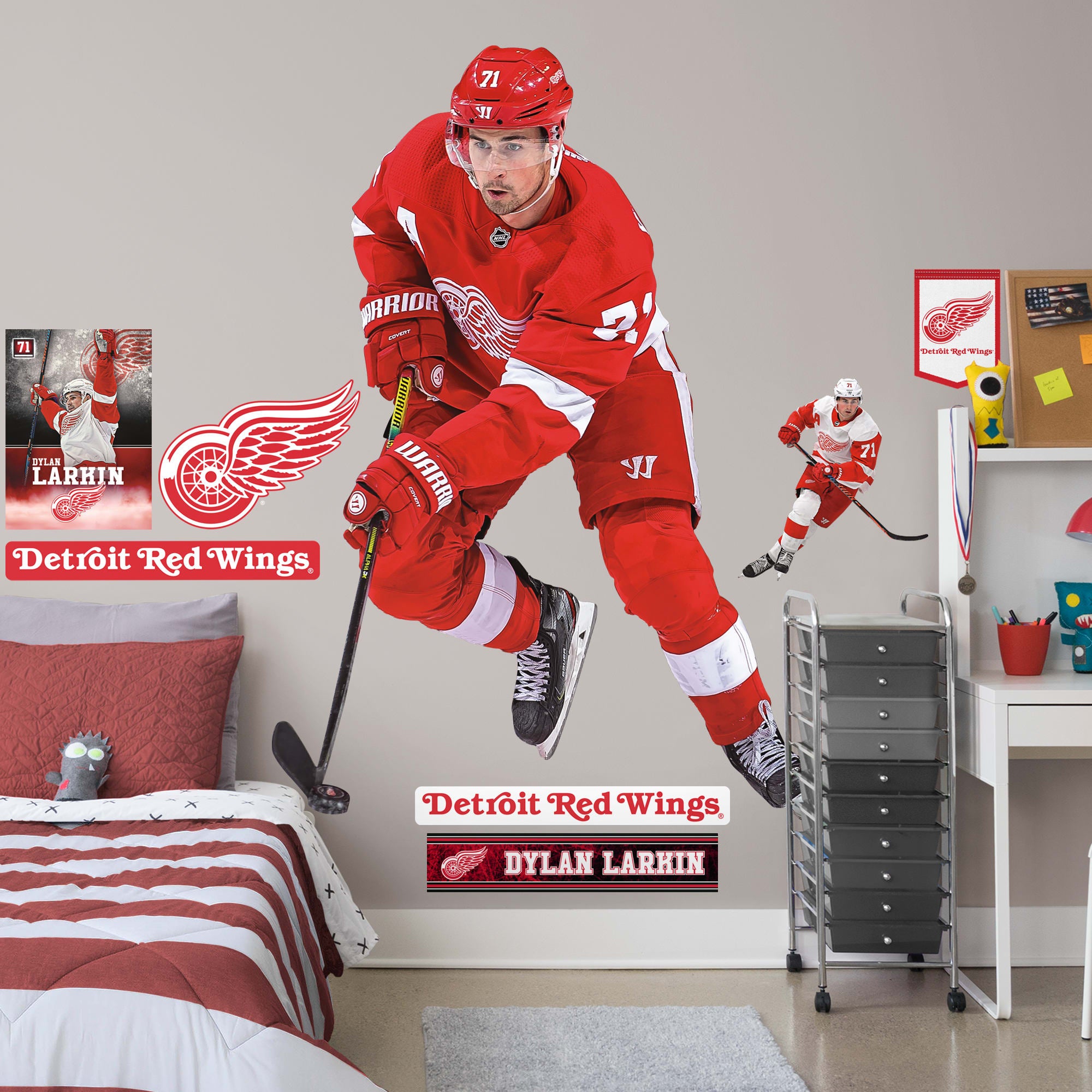 Detroit Red Wings Dylan Larkin 2021 - NHL Removable Wall Adhesive Wall Decal XL