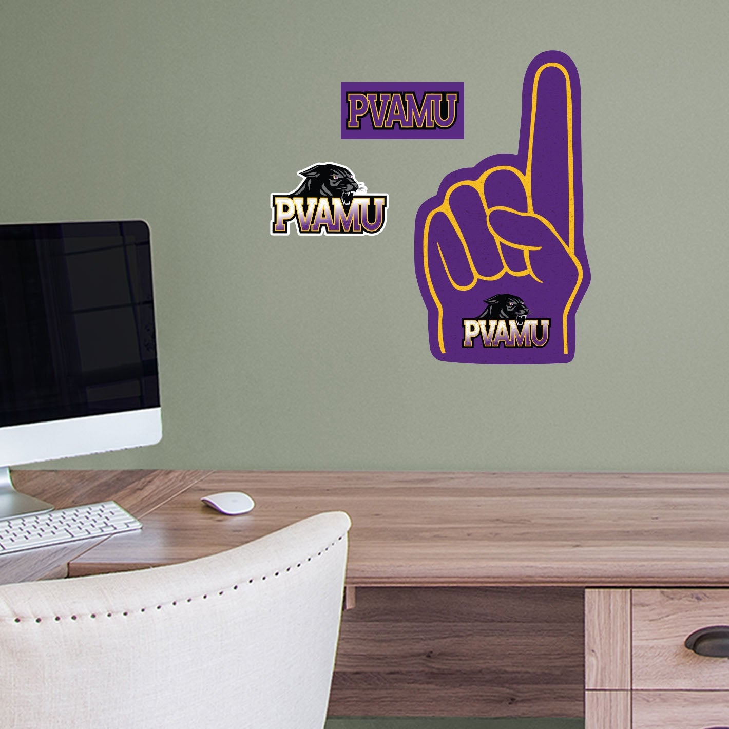 Prairie View A&M Panthers: Foam Finger - Officially Licensed NCAA Removable Adhesive Decal