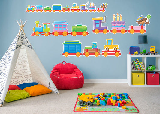 Nursery:  Toy Trains Collection        -   Removable Wall   Adhesive Decal