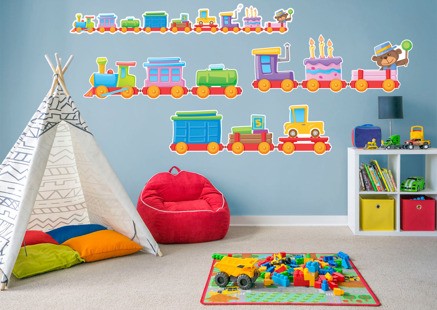 Nursery:  Toy Trains Collection        -   Removable Wall   Adhesive Decal