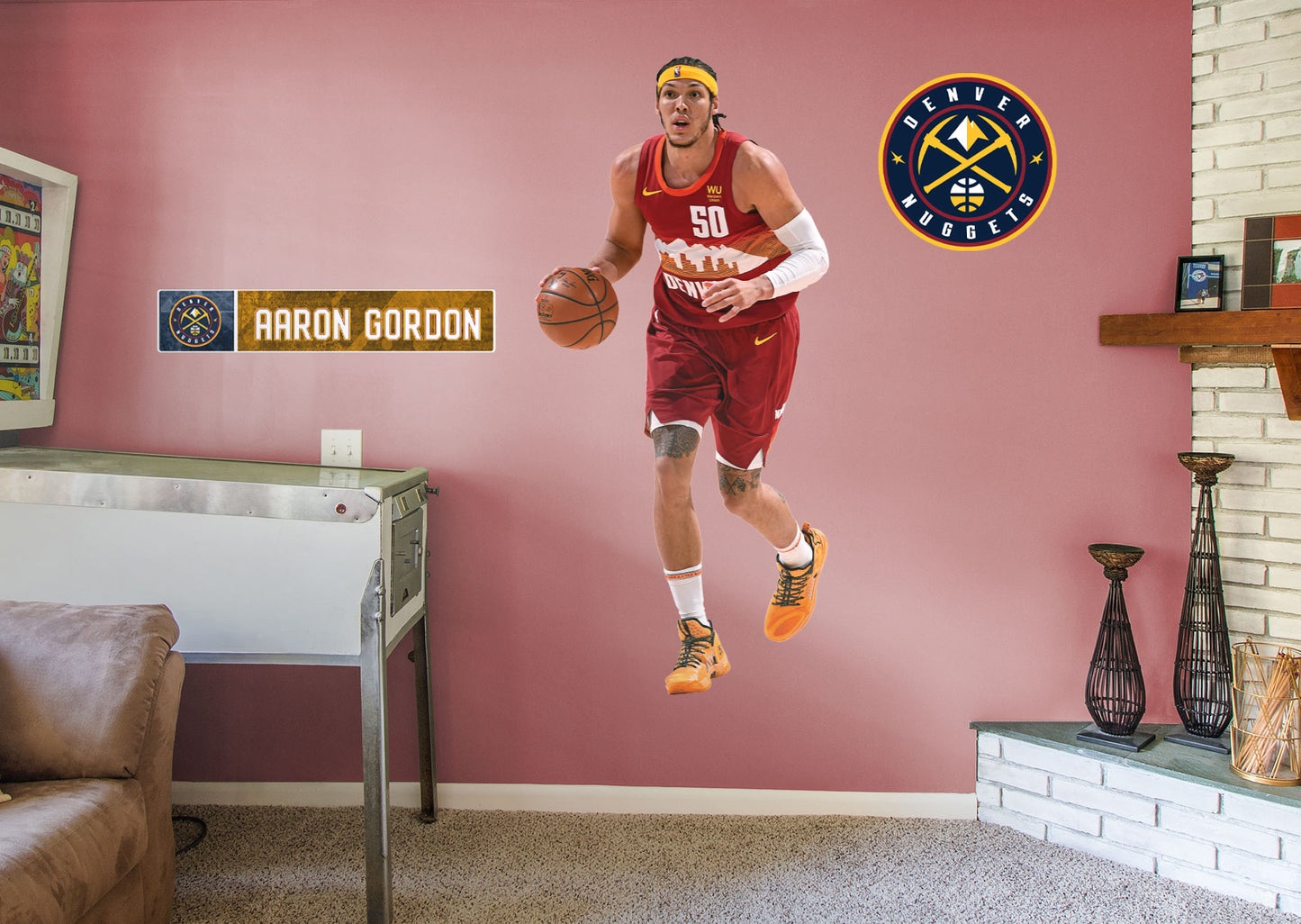 Denver Nuggets: Aaron Gordon         - Officially Licensed NBA Removable Wall   Adhesive Decal