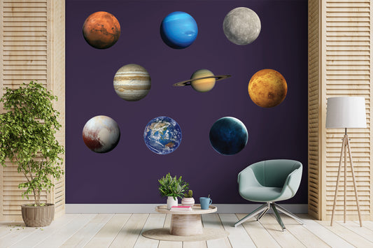 Planets: Nine Planets Collection        -   Removable Wall   Adhesive Decal
