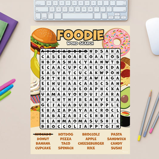 Word Search: Food - Removable Dry Erase Vinyl Decal