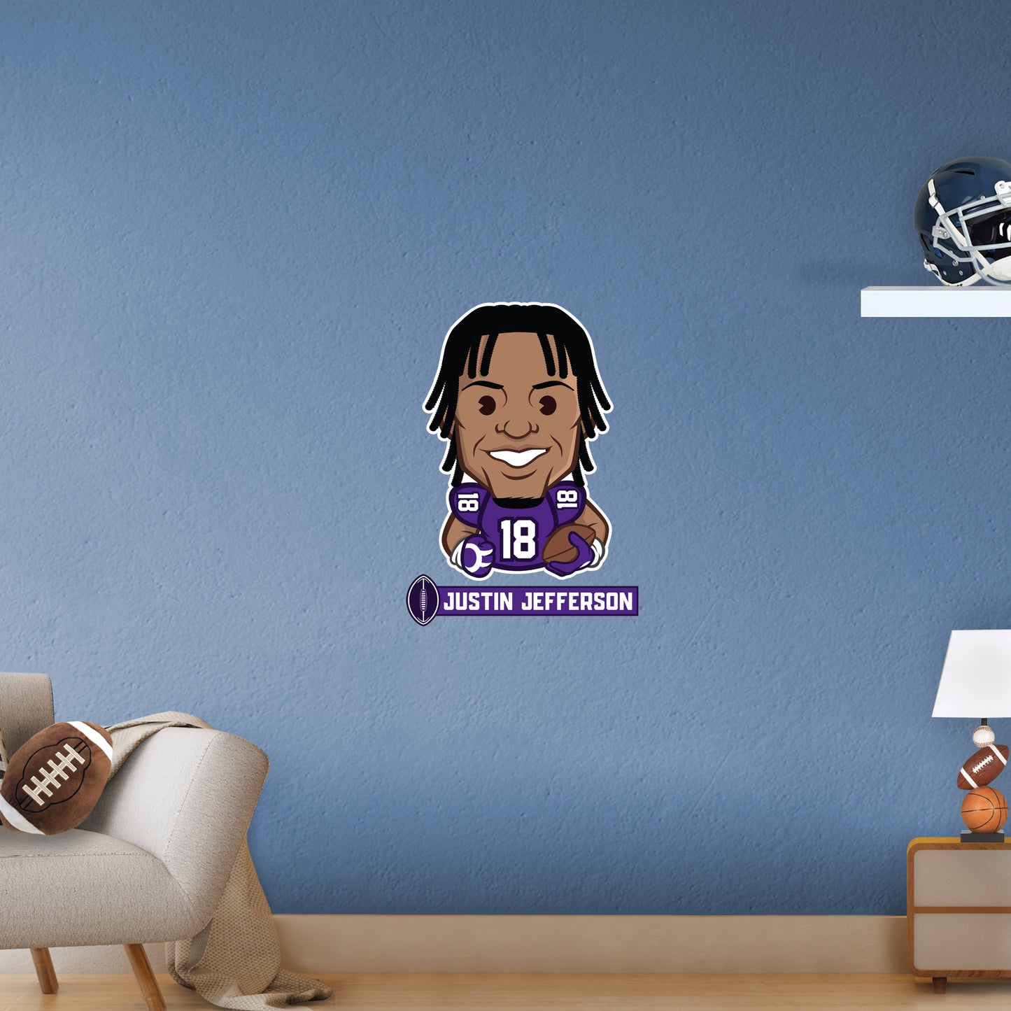 Minnesota Vikings: Justin Jefferson  Emoji        - Officially Licensed NFLPA Removable     Adhesive Decal