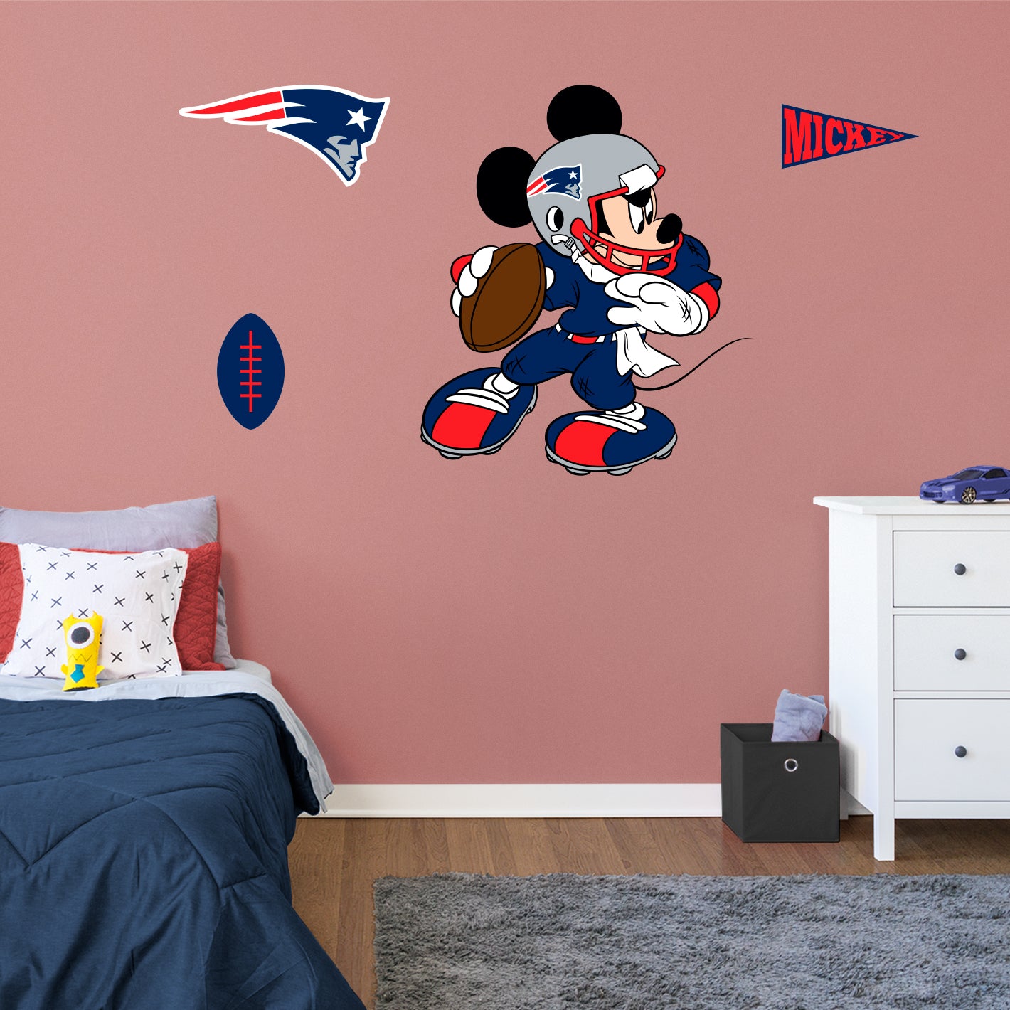 MIAMI DOLPHINS MICKEY MOUSE 3 PIECE MULTI-USE DECALS DISNEY NFL LICENSED