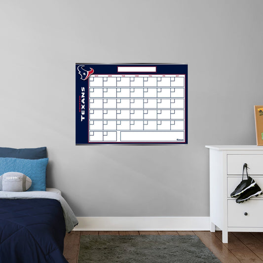 Houston Texans: Dry Erase Calendar - Officially Licensed NFL Removable Adhesive Decal