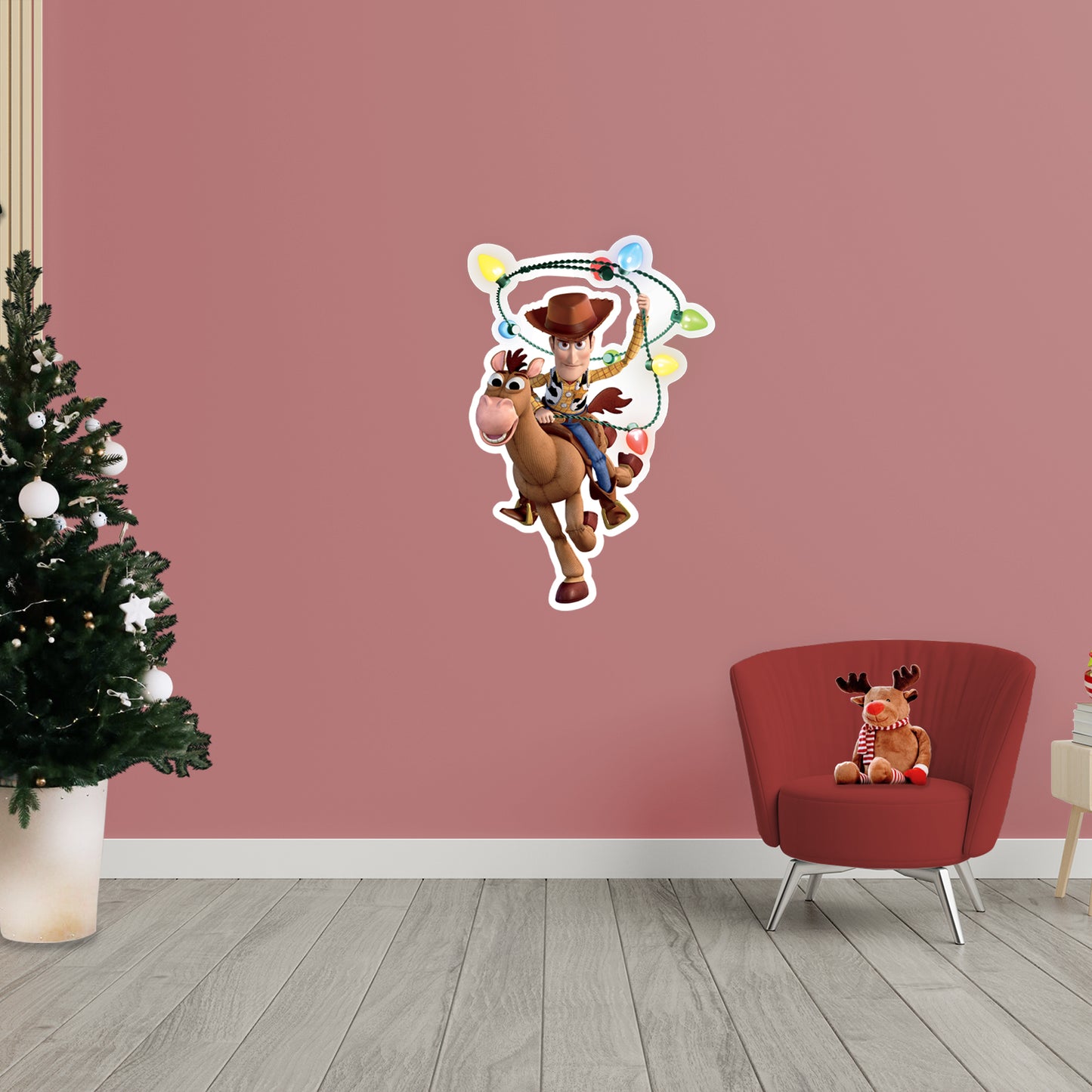 Pixar Holiday: Woody & Bullseye Lasso RealBig - Officially Licensed Disney Removable Adhesive Decal